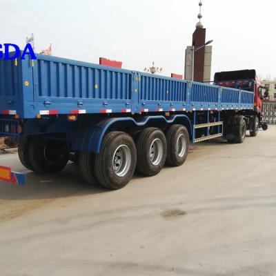 China Truck Trailer 3 Axle Bulk Cargo Transport Side Wall Semi Trailer for sale