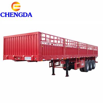 China Hot Cheap Factory 25 30 Ton Fence Cargo Side Wall Trailer Semi Truck Trailer For Africa for sale