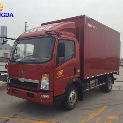 China Sinotruk Howo 4x2 Light Cargo Truck 7t Van Cargo Truck 7445*2498*2750mm for sale