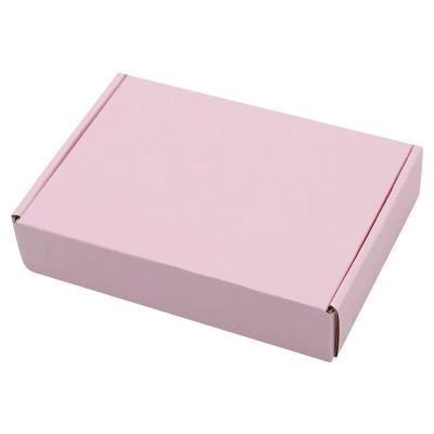 China Wholesale Recyclable Cardboard Corrugated Pink Paper Box Customized Logo Free Design Colorful Fold Packaging Box for sale