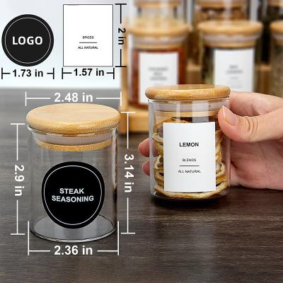 China Waterproof Private Candles Labels OEM Logo Adhesive Waterproof Synthetic Printing Coffee Spice Labels Paper Bottle Label Roll Sticker for sale