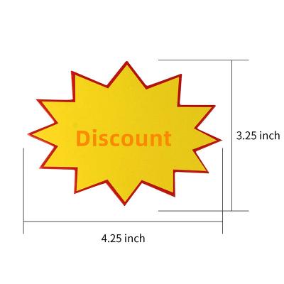 China Waterproof Promotional Sale Star Poster Paper Price Tag Display Paper Premium Empty Shine Signs Labels For Supermarket Shop Favors for sale