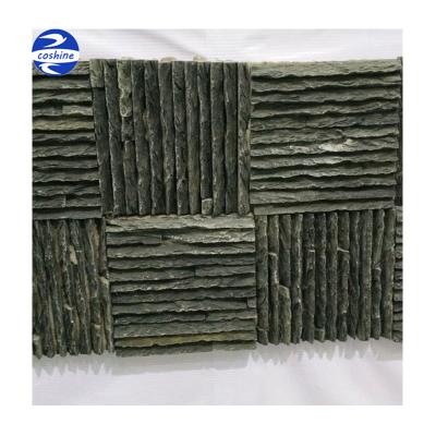 China Wall And Floor Cladding Waterfall Landscaping Natural Slate Rock Jet Black Slate Stone for sale