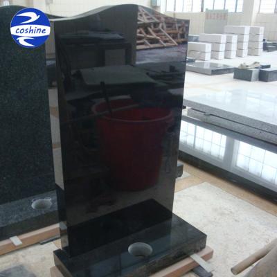 China EUROPEAN Style Shanxi Black Granite Carving Tombstone Design for sale