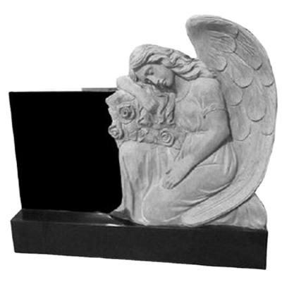 China Traditional China Shanxi Black Granite Angel Headstone Child Design Headstone for sale