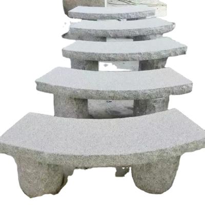 China Modern Natural White Granite Garden Antique Stone Bench for sale