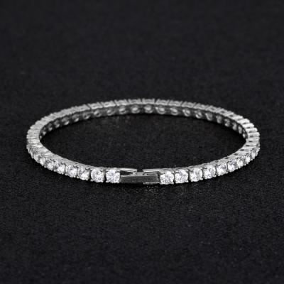 China KRKC&CO Hip Hop TRENDY Jewelry 5MM White Gold 8inch Iced Out Bangle Tennis Bracelet Men for sale