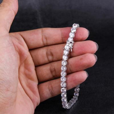 China Graceful KRKC&CO Hip Hop 5MM White Gold 8inch CZ Tennis Chain Iced Out Tennis Bracelet for sale