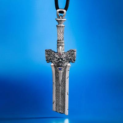 China KRKC&CO Hip Hop Mens Fashion White Gold Medieval Broken Sword Pendant for sale