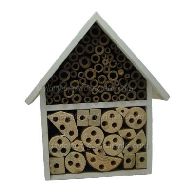 China Sustainable White Wooden Insect Hotel Observatory Natural Color House For Different Insects for sale