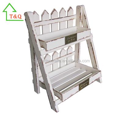 China Indoor Outdoor Handmade Garden Handmade Theater 2 Tier Wooden Plant Planter Boxes for sale