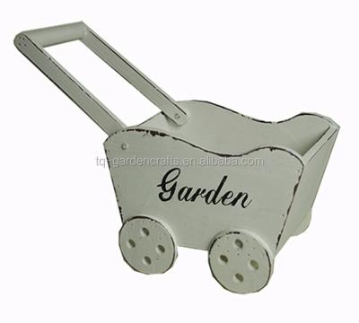 China New eco-friendly hotselling wooden antique garden wheelbarrow decorative planters for sale