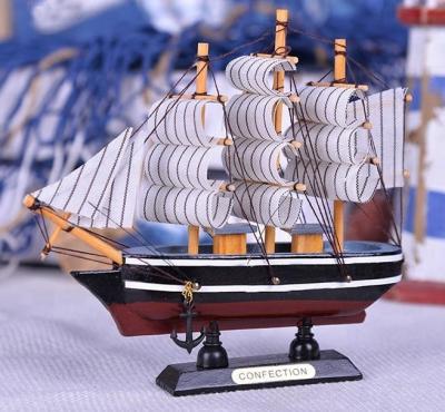 China China 16cm Crafts Small Wooden Decorative Sailing Model for sale