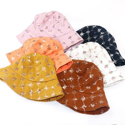 China Other Can Customize Fisherman's Wholesale Unisex Designer Hat Sunshade Cotton Sequined Fisherman Hat for sale