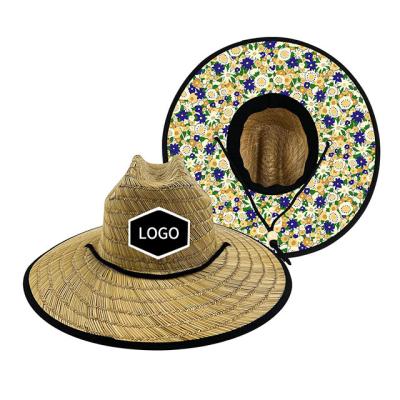 China Custom Image Logo Summer Big Brim Straw Hat Seaside Beach Sun Hat Panama Raffia Straw Cap for sale