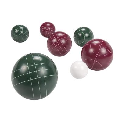 China Custom Bocce Ball Made By Resin Logo And Bands Resin Set With Carry Case for sale