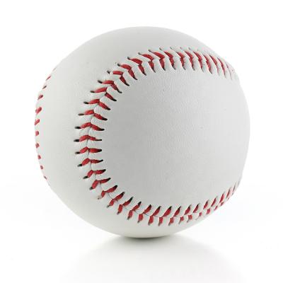 China Red Hand Stitching PVC Leather Cover 9 Inches 5 oz Red Stitching Soft Baseball Ball For Adult And Youth Game for sale