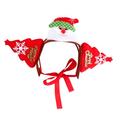 China Viable Multiple Choice Pet Santa Headwear Dog Headdress Cat Christmas Headbands Pet Headband for sale