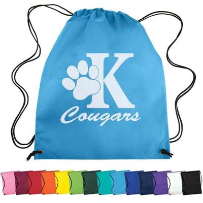 China Eco - Friendly Reusable Custom Colored Nonwoven Drawstring Backpack Bag for sale