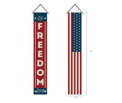 China Advertising Display Banners Patriotic Decorations for 4th of July Decor, Hanging American Flag and Let FREEDOM Ring Banners for sale