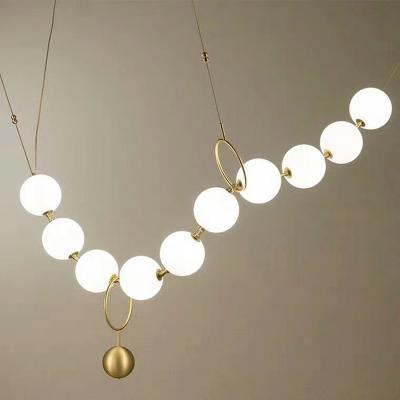 China Modern Nordic Bedroom Study Living Room Chandeliers Metal Glass Ball Simple Home Decor Chandeliers for sale