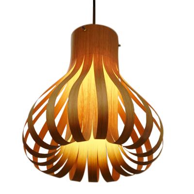 China China Decorative Modern Unique Indoor Products Hotel Modern Wooden Pendant Light for sale