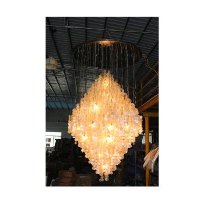 China Modern High Quality Large Contemporary Shell Hotel Lobby Chandelier Fixtures for sale