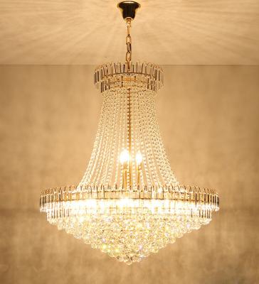 China Modern Luxury Gold Crystal Chandelier Light Stair Light LED Chandelier for sale