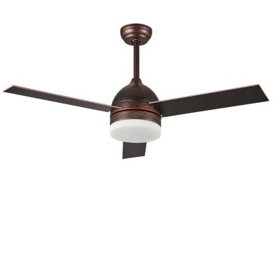 China Modern 52 inch LED 24W three-color dimming decorative ceiling fan with led light for sale