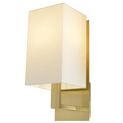 China Zhongshan Fabric Shade Hotel Side Bed Designer Modern Decorative Modern Gold Wall Lamp Indoor Wall Sconce for sale