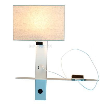 China Modern Hot Design Modern Hotel Bedside USB Wall Reading Lamp Fxiture for sale