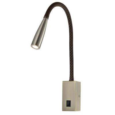 China Hot Selling Modern Hotel Gooseneck Headboard Wall Mount Led Wall Lamp Reading Light With Switch for sale