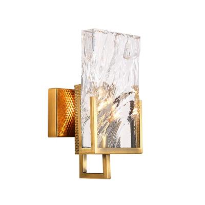 China China Manufacturer Modern Bronze Sconce Decoration Wall Lamp Gold Glass Crystal Wall Light Led for sale