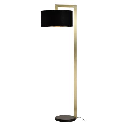 China High Quality Modern Minimalist Modern Iron Floor Lamp Shade Fabric Black Design Hotel Floor Lamp for sale