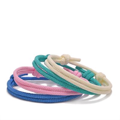 China ECC001 Ethnic 20 Kinds of Lucky Friendship Adjustable Handcrafted Bracelet Colordouble Twill Rope Bracelet Double Knot Bracelet for sale