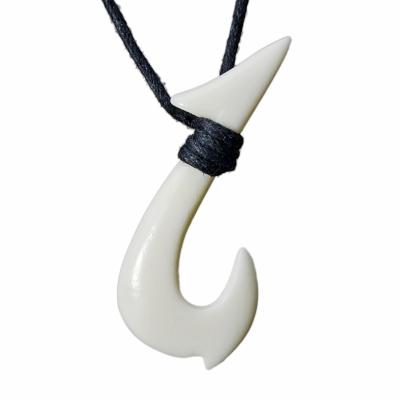 China New Zealand Maori Tribes Jewelry Men's Handmade Necklace GX004 Pendant Yak Bone Fish Crochet Primitive Women's Casual/Sporty Choker Surfing Necklace for sale