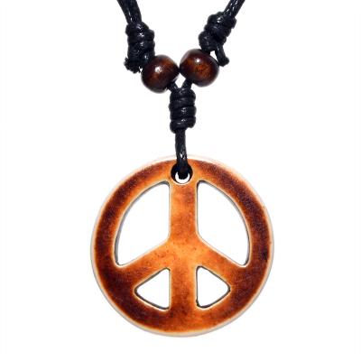 China Personalized Imitation Pendant Yak Bone Necklace Amulet Retro Tribal Style Jewelry Ethnic Symbol Men's Peace Headscarf Jewelry FX023 for sale