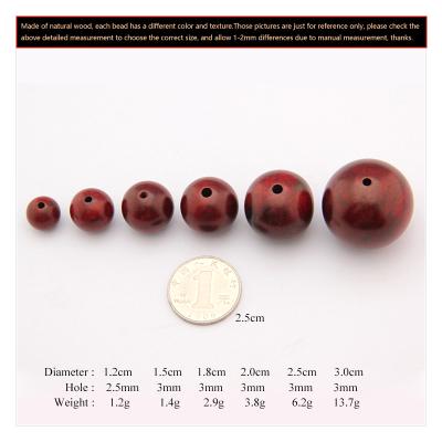 China Vintage WD004 50beads/bag Redwood Bead 6mm 8mm 10mm 12mm 15mm 18mm 20mm Round Wooden Beads For Jewelry Making, High Grade Hardwood Beads for sale