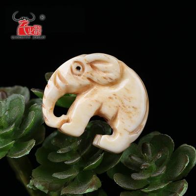 China 6PCS Vintage Yak Bone Elephant Handmade Carved Beads For Jewelry Making Beads DIY Jewelry Accessory 22mm Hole: 1mm for sale