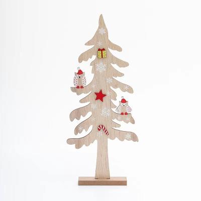 China Traditional Wooden Tree Decorations Christmas Decoration Desktop Ornament for sale