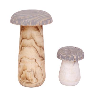 China Rustic Wooden Handcraft Mushroom Handcrafted Wooden Mushroom Tabletop Mushroom for sale