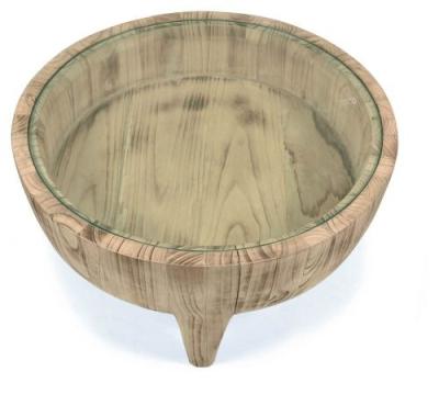 China Traditional natural wood coffee table with glass on top glass top wood coffee table for sale