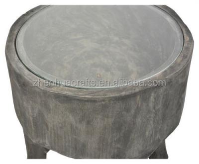 China Modern Wooden Glass Top Coffee Table Side Table for sale