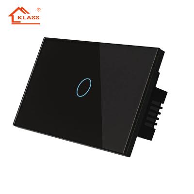 China Wholesale price WIFI stable and pretty control smart switch touch USA tempered glass panel 4 strip standard black tempered glass for sale