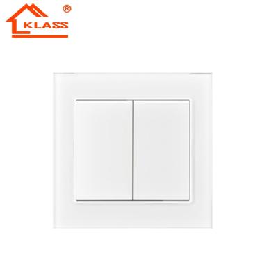 China New Model Malaysia 10A USA Standard Glass And Copper Panel 2gang Wall Switch for sale