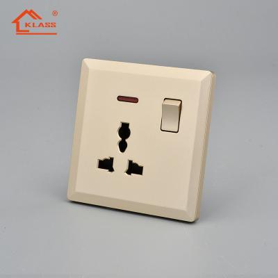 China IEC residential/general purpose test report passed panel gold color multifunctional slim panel socket wholesale price hot sale for sale