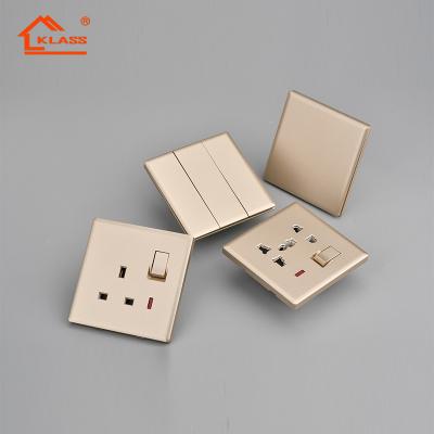 China Commercial UK Standard DP 250V Dual 13A Wall Switched Socket for sale