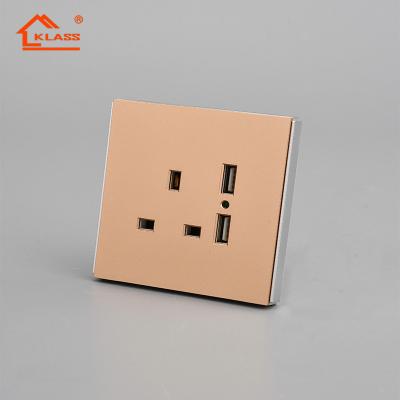 China Sunnyele UK Standard Dual 2.1A Copper USB Charger & Glass USB Electrical Wall Socket for sale