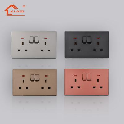 China Commercial Home Use PC And Socket Manufacturer Fashion Design British Copper Frameless Standard Electrical Outlet for sale