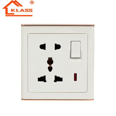 China UK Standard 5 Pin Residential / Multi-Purpose Socket Multi-Function Socket With Large Board Function Neon Switch And Sign Commercial And Home Use for sale